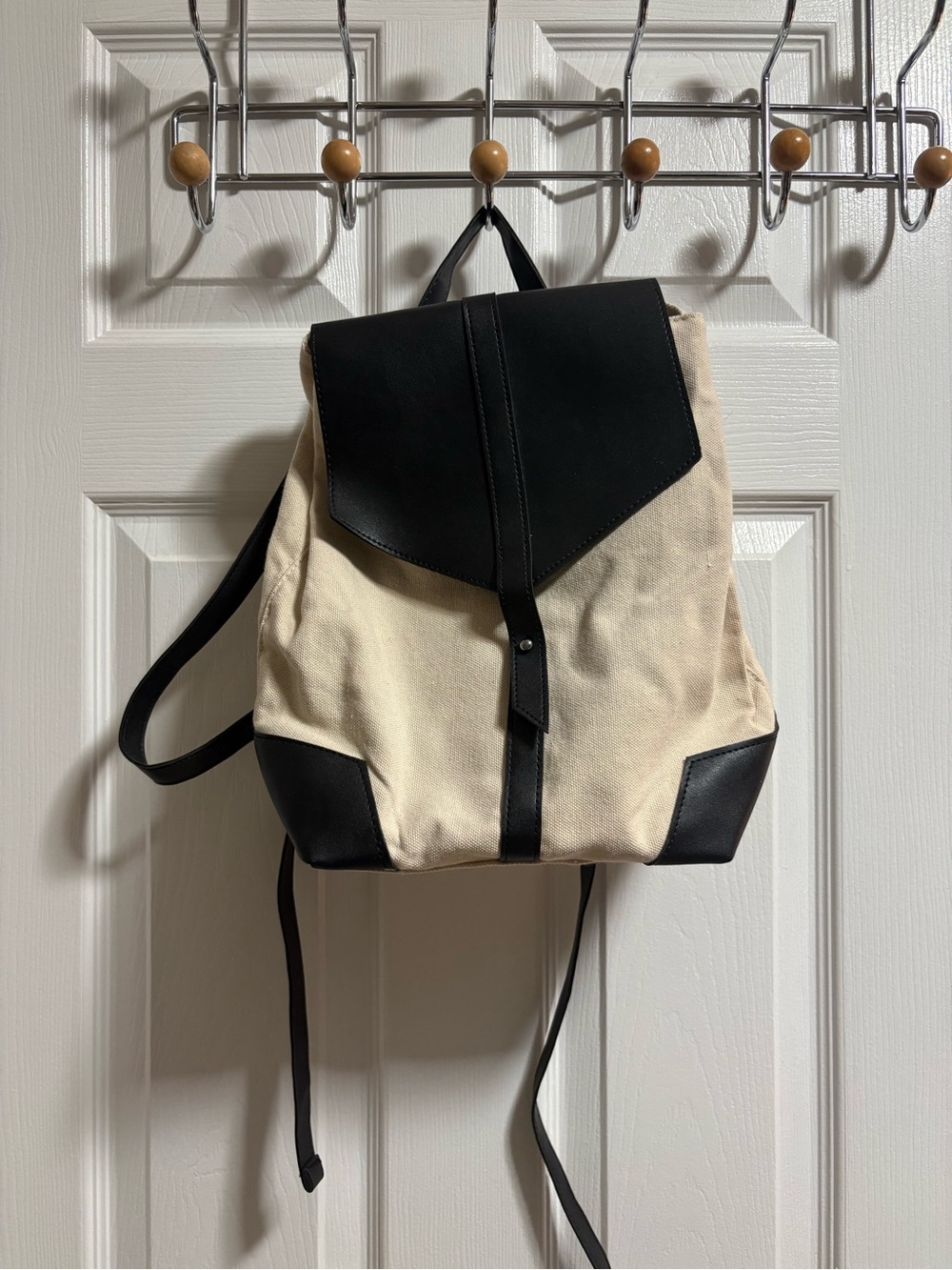 Deux Lux Canvas Backpack in Black and Cream